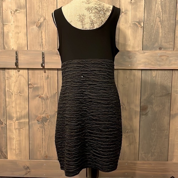 Dots Black bodycon sequin sleeveless mini dress size XL - Picture 1 of 8